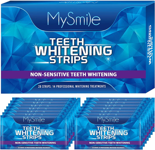 MySmile Teeth Whitening Strips, White Strips Teeth Whitening Kit, Non-Sensitive 14 Sets Teeth Whitener for Tooth Whitening, Helps to Remove Smoking Coffee Soda Wine Stain, Up to 10 Shades Whiter