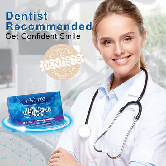 MySmile Teeth Whitening Strips, White Strips Teeth Whitening Kit, Non-Sensitive 14 Sets Teeth Whitener for Tooth Whitening, Helps to Remove Smoking Coffee Soda Wine Stain, Up to 10 Shades Whiter