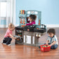 Step2 Best Chefs Kitchen Playset | Kids Play Kitchen with 25-Pc Toy Accessories Set, Real Lights & Sounds, Multicolor , Blue