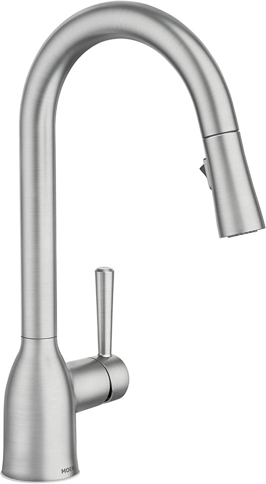 Moen 87233SRS Adler One-Handle High Arc Pulldown Kitchen Faucet With Power Clean, Spot Resist Stainless