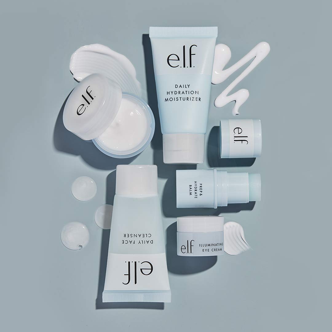 e.l.f. Jet Set Hydration Kit, Travel Friendly Skincare Set, Cleanser, Balm, Moisturizer, Eye Cream & Night Cream