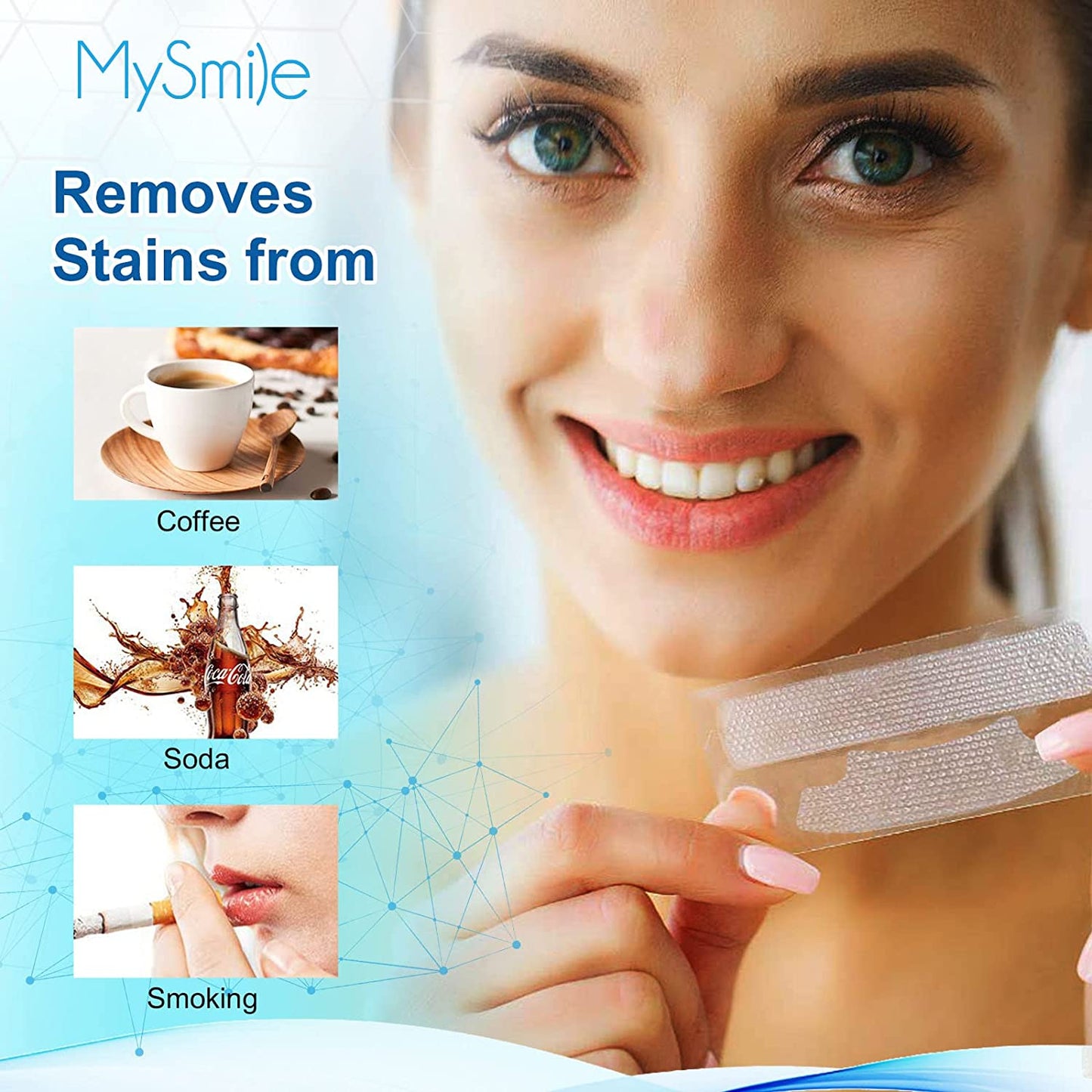 MySmile Teeth Whitening Strips, White Strips Teeth Whitening Kit, Non-Sensitive 14 Sets Teeth Whitener for Tooth Whitening, Helps to Remove Smoking Coffee Soda Wine Stain, Up to 10 Shades Whiter